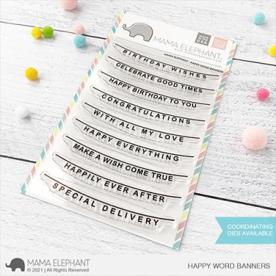 Mama Elephant Clear Stamps - Happy Word Banners
